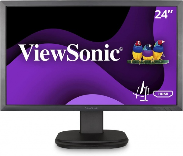 Viewsonic VG2439SMH-2 24 Inch Full HD Monitor, LED, 1080p, 60Hz, VESA, VA Panel, 5ms, HDMI, VGA, DisplayPort, Height Adjustable, Internal Power Supply